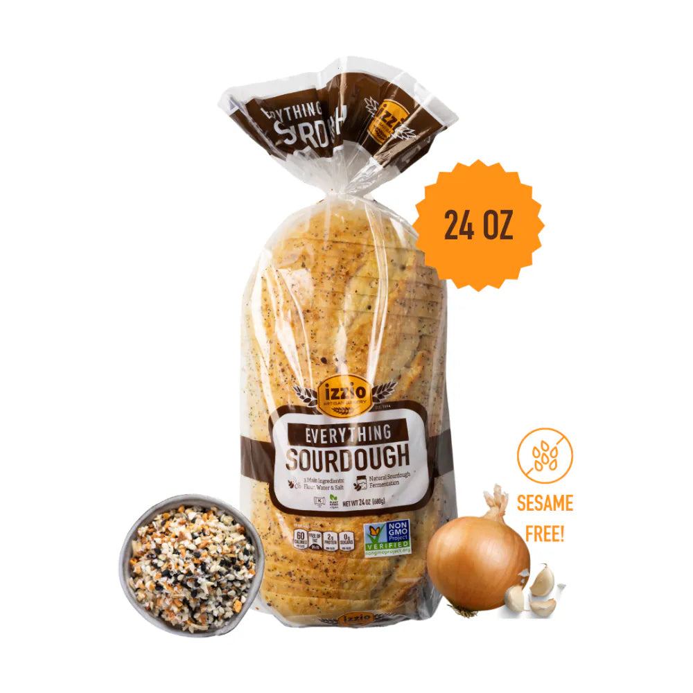 Izzio Artisan Bakery Organic Everything Sourdough Bread, 12/Case