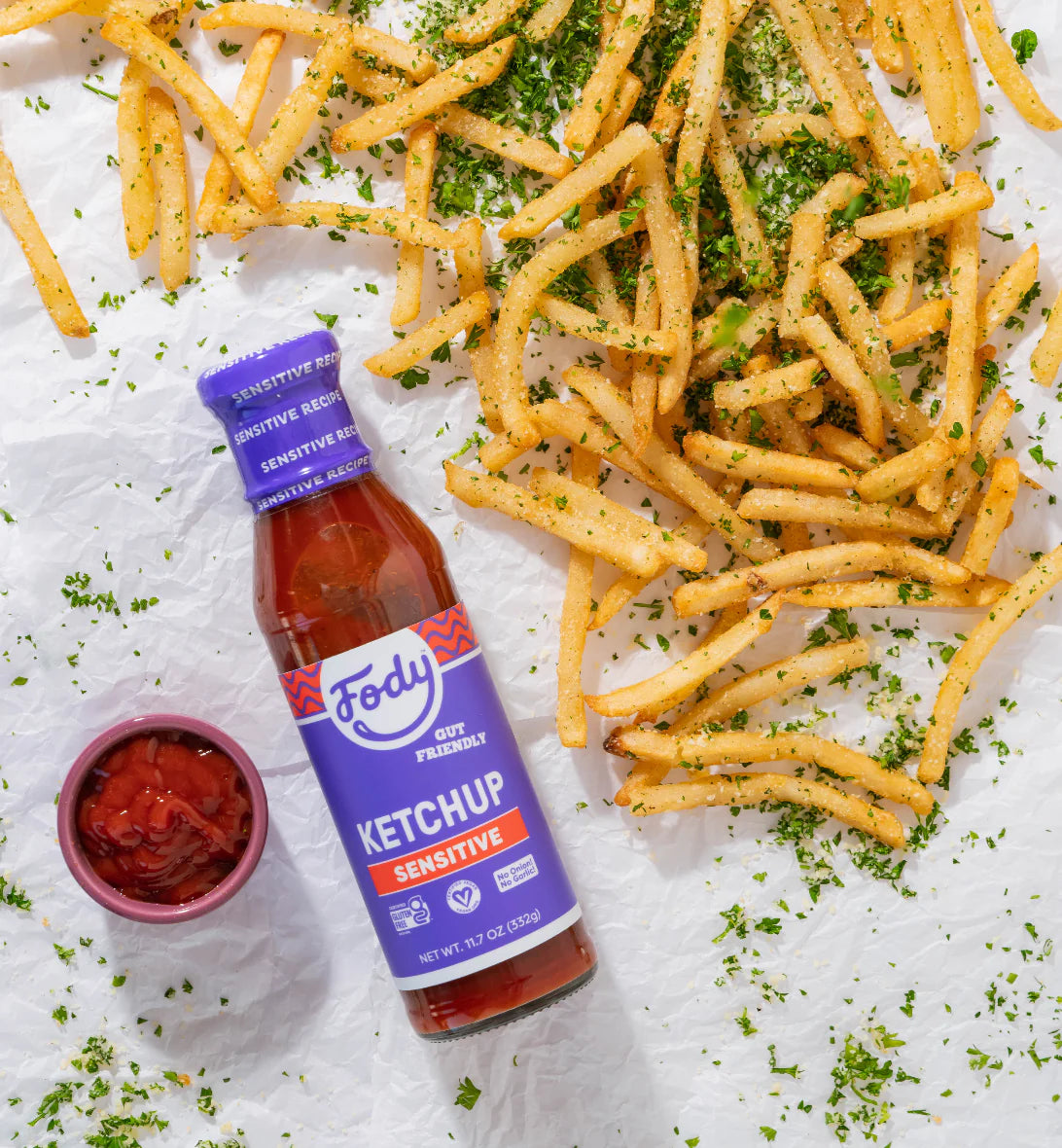 Fody Foods Vegan Regular Tomato Ketchup - Keto Friendly Condiment, Non GMO - Pack of 2