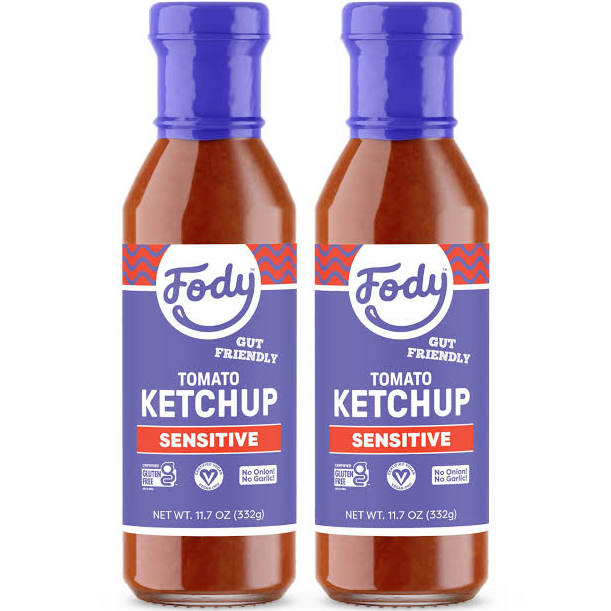 Fody Foods Vegan Regular Tomato Ketchup - Keto Friendly Condiment, Non GMO - Pack of 2