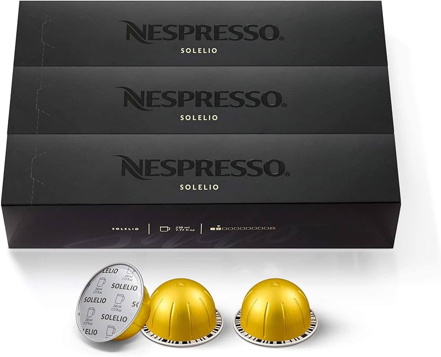 Nespresso Capsules Vertuo, Solelio, Mild Roast Coffee - 30 Count Coffee Pods, Brews 7.77 fl. oz.