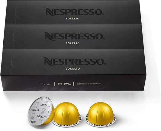 Nespresso Capsules Vertuo, Solelio, Mild Roast Coffee - 30 Count Coffee Pods, Brews 7.77 fl. oz.