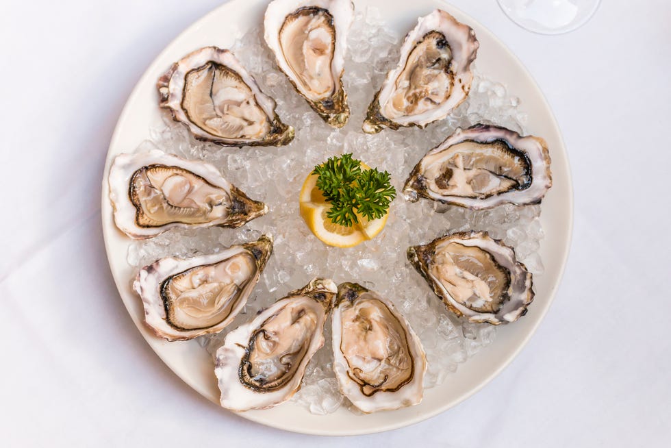 Premium Raw Half Shell Oysters - 12 Count Case - 24 Servings, 4 oz each