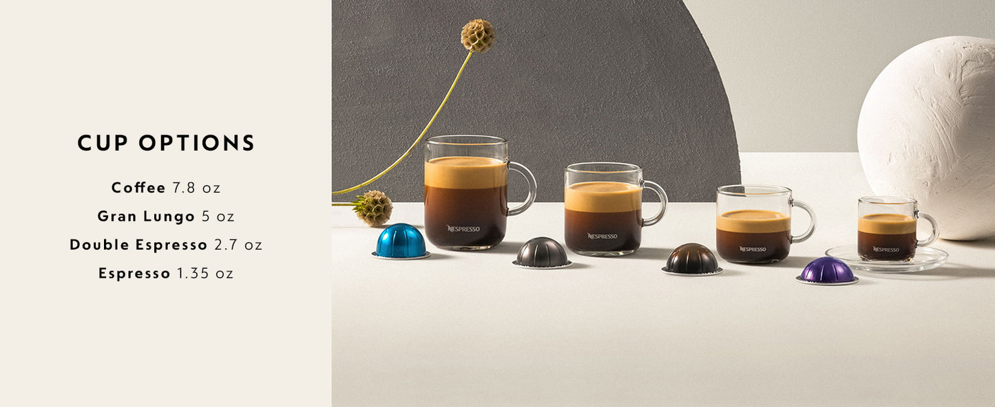 Nespresso Capsules Vertuo, Double Espresso Chiaro, Medium Roast Espresso Coffee, - 30 Count Coffee Pods, Brews 7.8 oz