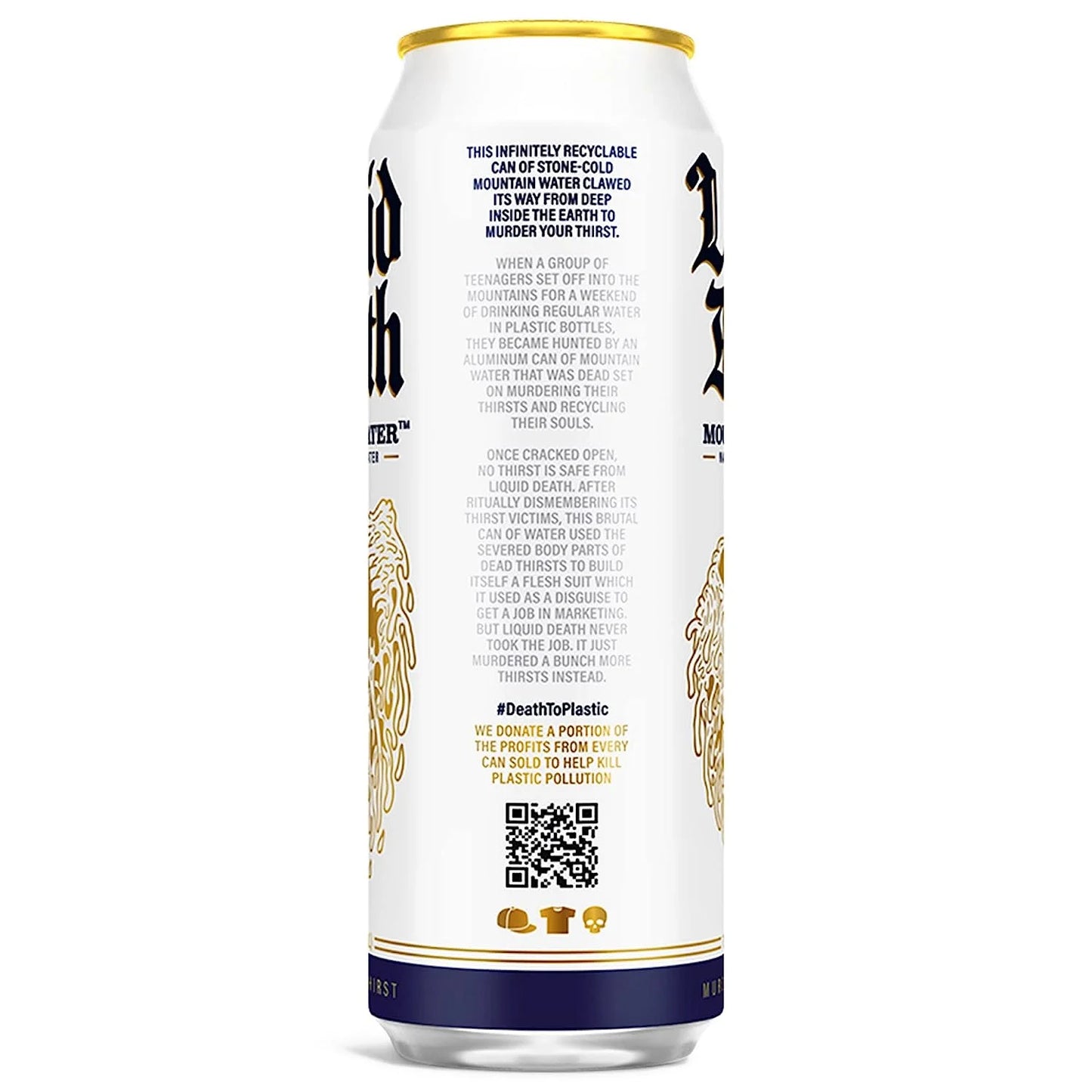 Liquid Death, Still Mountain Water, Real Mountain Source, Natural Minerals & Electrolytes - 8 Pack - King Size 19.2 oz Cans