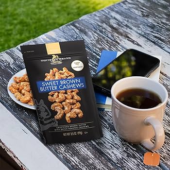 Caramel Toasted Colada Cashews & Sweet Brown Butter Cashews, 3.5 oz - Gluten Free, Vegetarian - Pack of 2