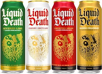 Liquid Death, Flavored Sparkling Water Variety Pack - 8 Pack - King Size 19.2 oz Cans