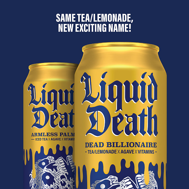 Dead Billionaire Iced Tea, Half Lemonade Half Black Tea Sweetened With Real Agave, B12 & B6 Vitamins, Low Calorie & Low Sugar - 8 Pack - King Size 19.2 oz Cans