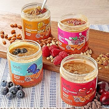 BNutty Fruit Lover's Peanut Butter | Gluten-Free, Natural Ingredients | Assorted Flavors, Smooth & Creamy Peanut Butter | Perfect for Spreads & Snacks - 4 Pack