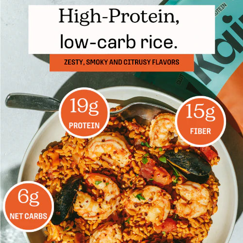 Kaizen Low Carb Keto Spanish Rice - High Protein (20g), Keto Friendly, Gluten-Free, Plant-Based - Pack of 3