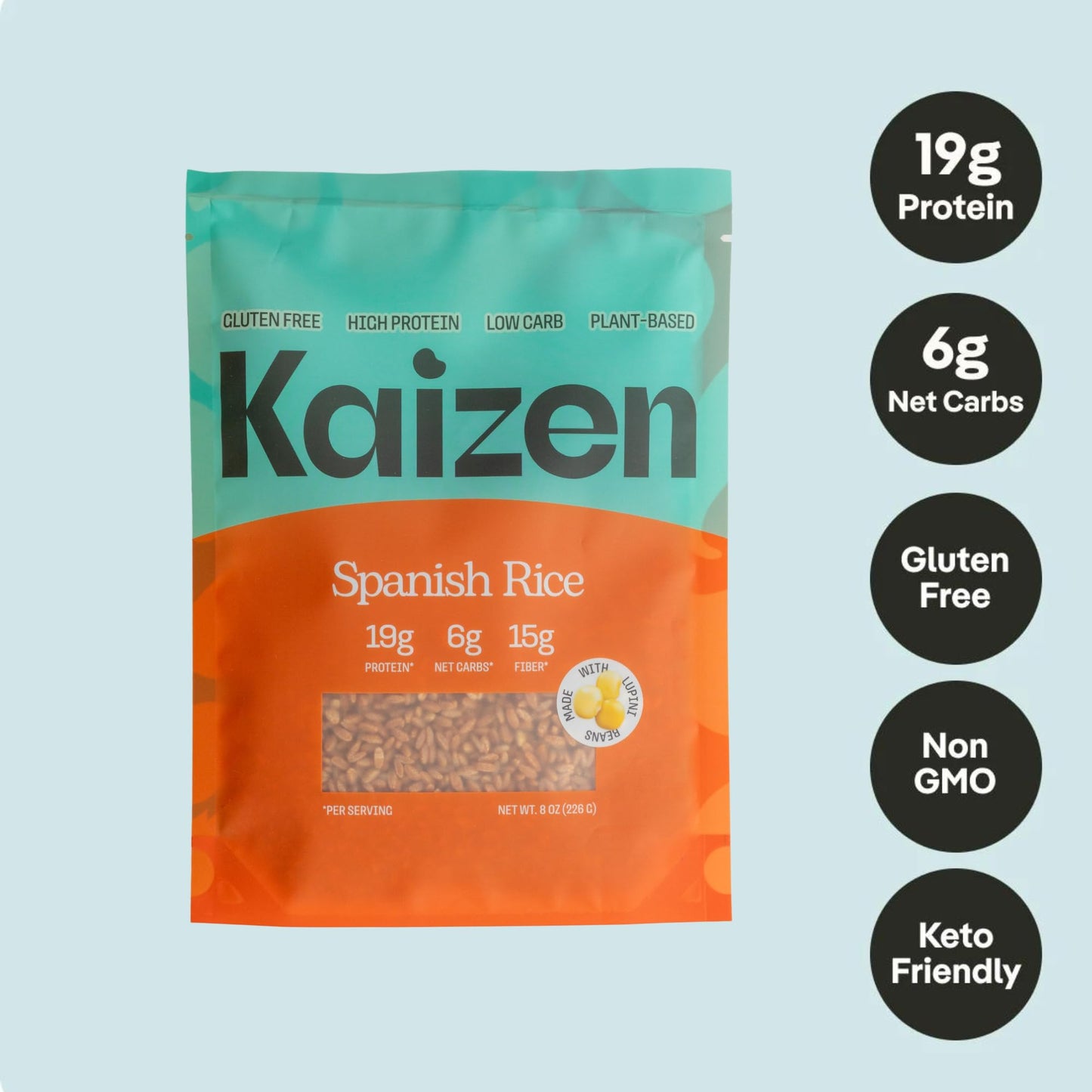 Kaizen Low Carb Keto Spanish Rice - High Protein (20g), Keto Friendly, Gluten-Free, Plant-Based - Pack of 3