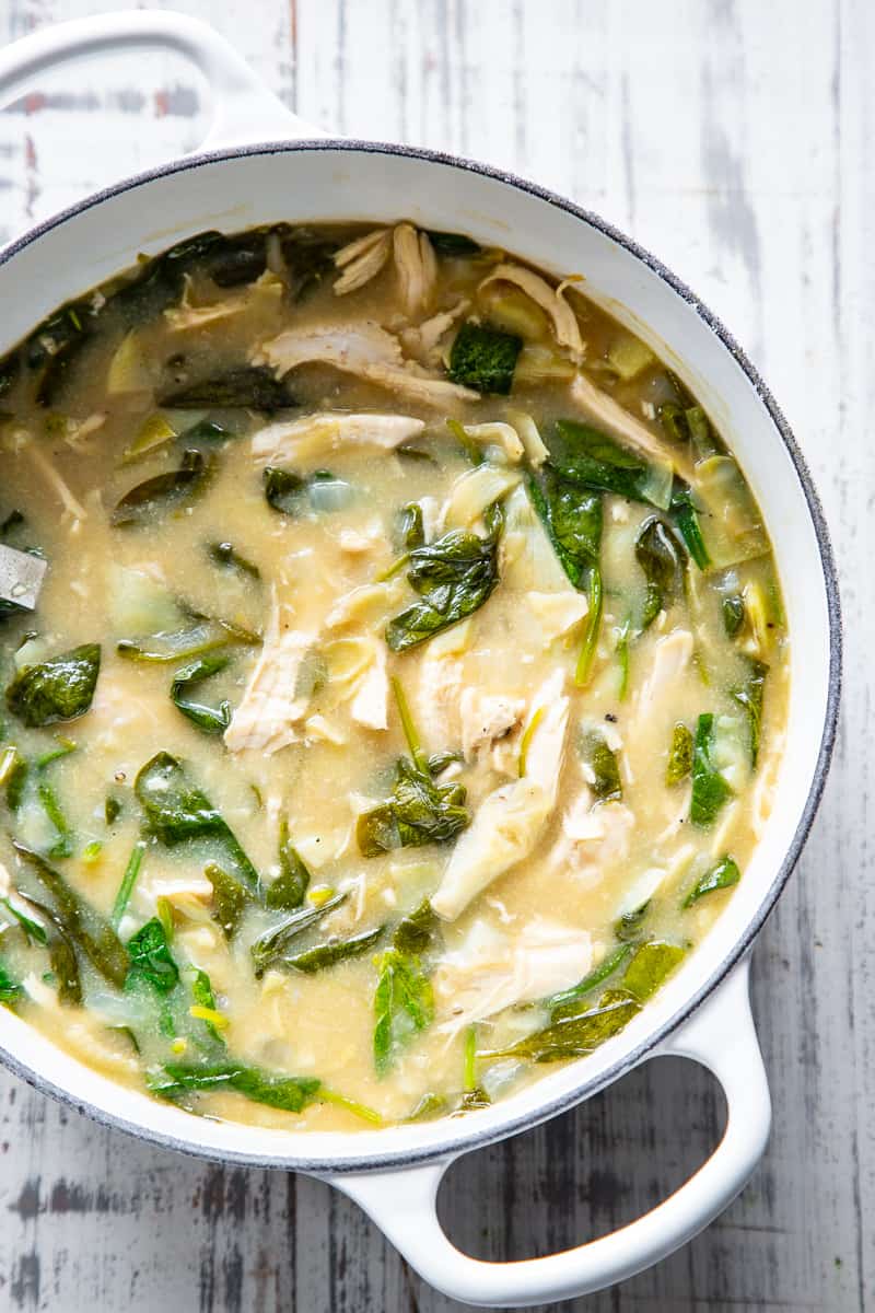Chicken Spinach Artichoke Soup - Whole30, Keto - 1 Quart