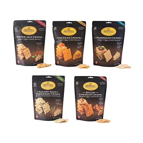 Sonoma Creamery Cheese Crisps Variety Pack - Savory Seed, Pepper Jack, Parmesan, Cheddar, Bacon Cheddar
