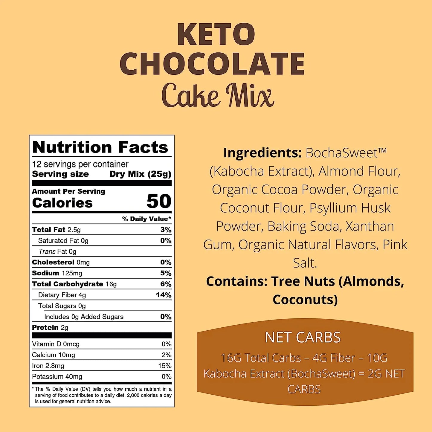 Keto Chocolate Cake Mix, 10.6 oz - Pack of 2