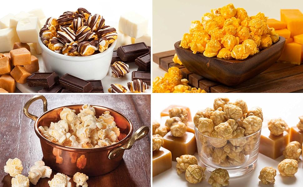 Popcornopolis Gourmet Popcorn – Premium Popcorn Mini Cones & Exclusive Inspirational Sticker, 8 oz - Variety Pack of 6