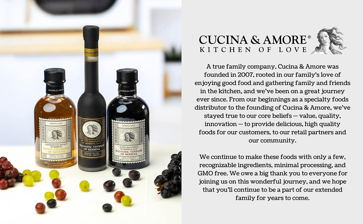 Cucina & Amore Balsamic Vinegar of Modena - 16.9  oz -Pack of 2