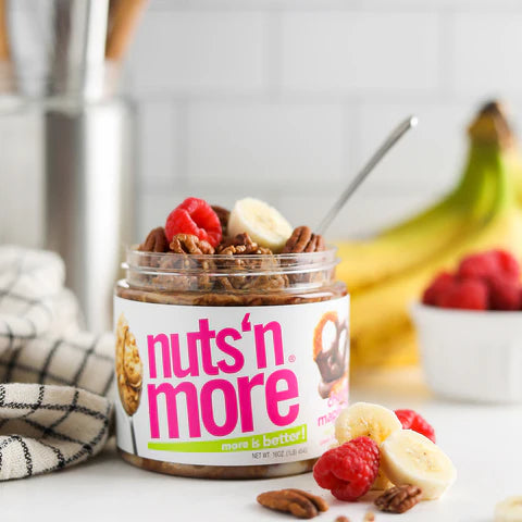 Nuts ‘N More Chocolate Maple Pretzel Peanut Butter Spread, Added Protein All Natural Snack, Low Carb, Low Sugar, Non-GMO, High Protein Flavored Nut Butter, 15 oz Jar - Pack of 2