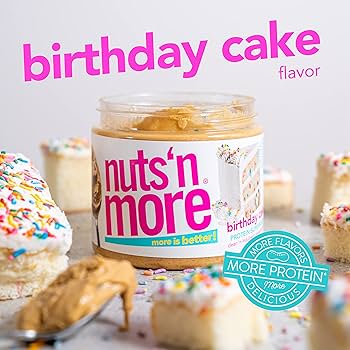Nuts ‘N More Birthday Cake Peanut Butter Spread, Added Protein All Natural Snack, Low Carb, Low Sugar, Non-GMO, High Protein Flavored Nut Butter, 15 oz Jar - Pack of 2