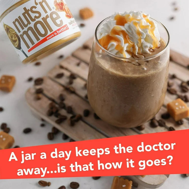 Nuts ‘N More Salted Caramel Peanut Butter Spread, Added Protein All Natural Snack, Low Carb, Low Sugar, Non-GMO, High Protein Flavored Nut Butter, 15 oz Jar - Pack of 2