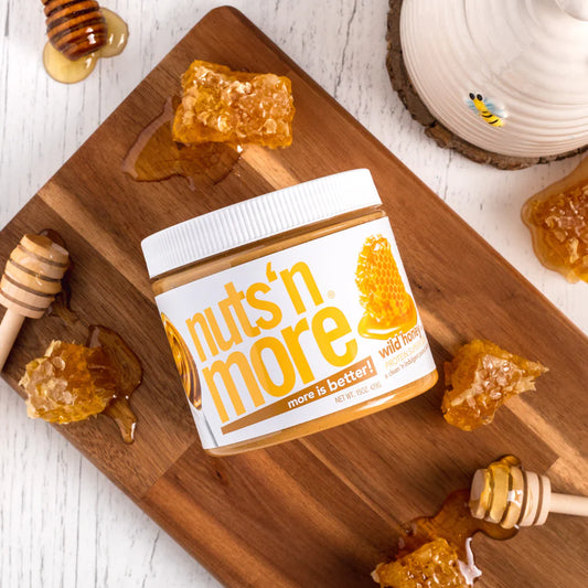 Nuts ‘N More Wild Honey Peanut Butter Spread, Added Protein All Natural Snack, Low Carb, Low Sugar, Non-GMO, High Protein Flavored Nut Butter, 15 oz Jar - Pack of 2
