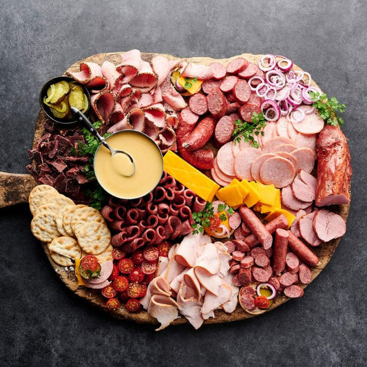 Charcuterie Style Spread of Meat & Cheese Platter - includes 10 Gourmet Favorites
