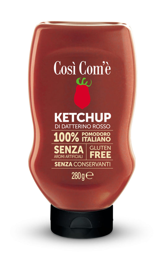 Così Com'è Italian Tomatoes Ketchup, made with 100% Italian Tomatoes, 9.88 oz, No preservatives, Red Ketchup, No Artificial Flavors, Non-GMO - Pack of 3
