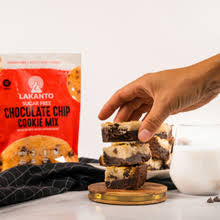 Lakanto Sugar Free Chocolate Chip Cookie Mix - Sweetened with Monk Fruit Sweetener, Gluten Free, Keto Diet Friendly, Vegan, 2g Net Carb, Almond Flour, Sea Salt , Makes 12 Cookies - Pack of 2