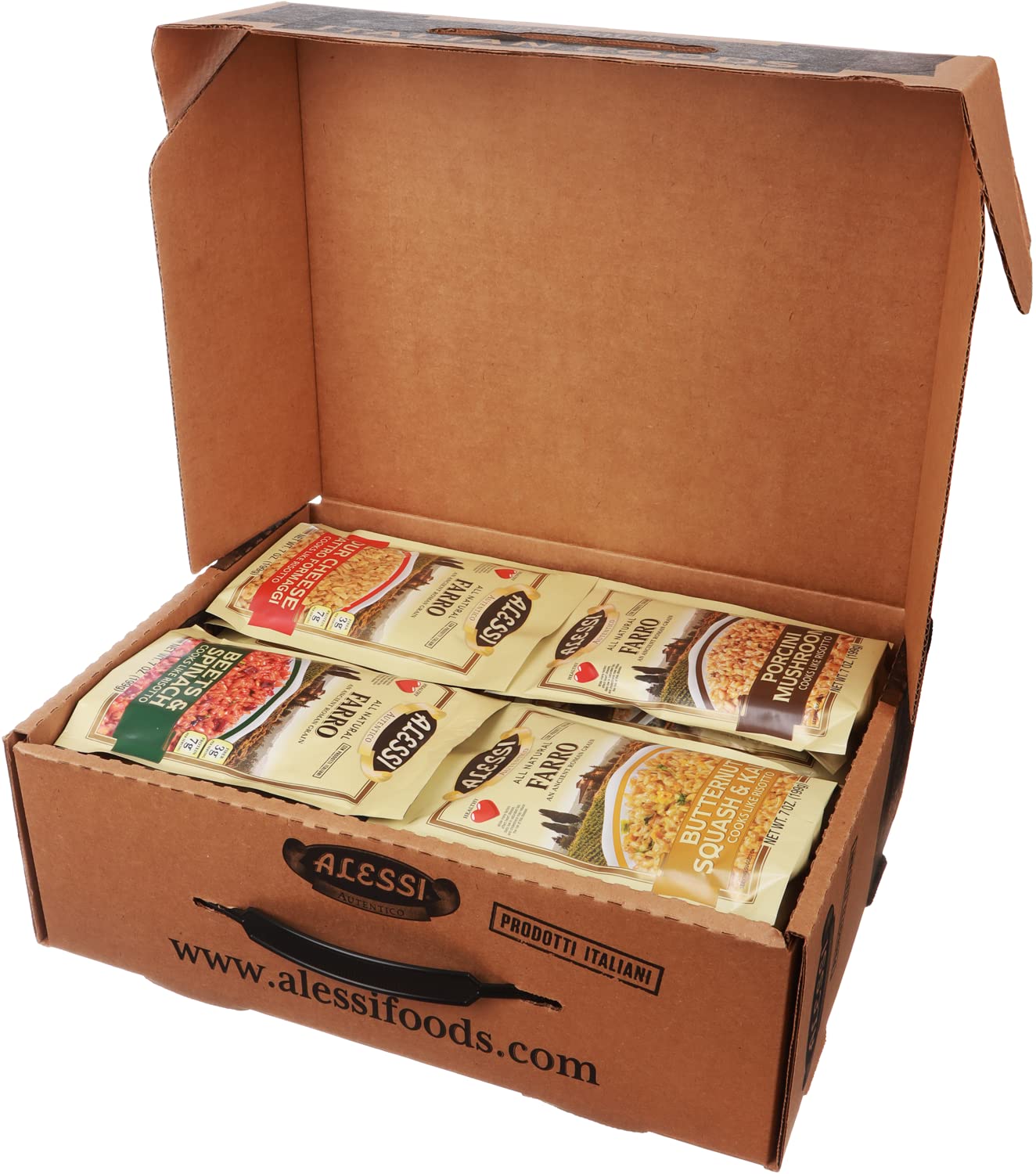 Alessi Taste of Italy Holiday Variety Gift Box - Sampler of Culturally Inspired Soups, Risottos, Farros and Premium Bread Sticks
