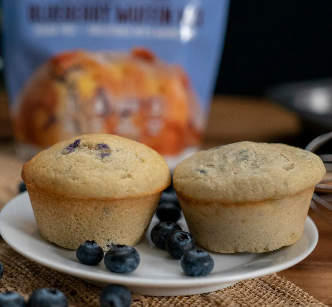 Lakanto Sugar Free Blueberry Muffin and Bread Mix - Sweetened with Monk Fruit Sweetener, 2g Net Carbs, Gluten Free, Naturally Flavored, Keto Diet Friendly, Dairy Free, Makes 12 Muffins - Pack of 2