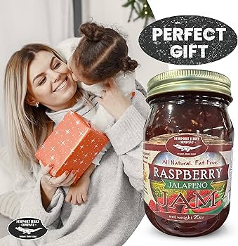 Gourmet Raspberry Jalapeno Jam - Small Batch - FAT FREE, GLUTEN FREE & ALL NATURAL