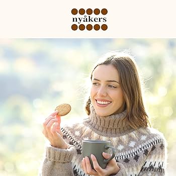 Nyakers Swedish Oat Crisp Cookies - Original, Famous & Old Fashioned Oatmeal Cookies Crunchy Biscuits & Gourmet Traditionally Baked in Sweden - Healthy Cookies for Breakfast, Snack & Gift  - 11.64  oz