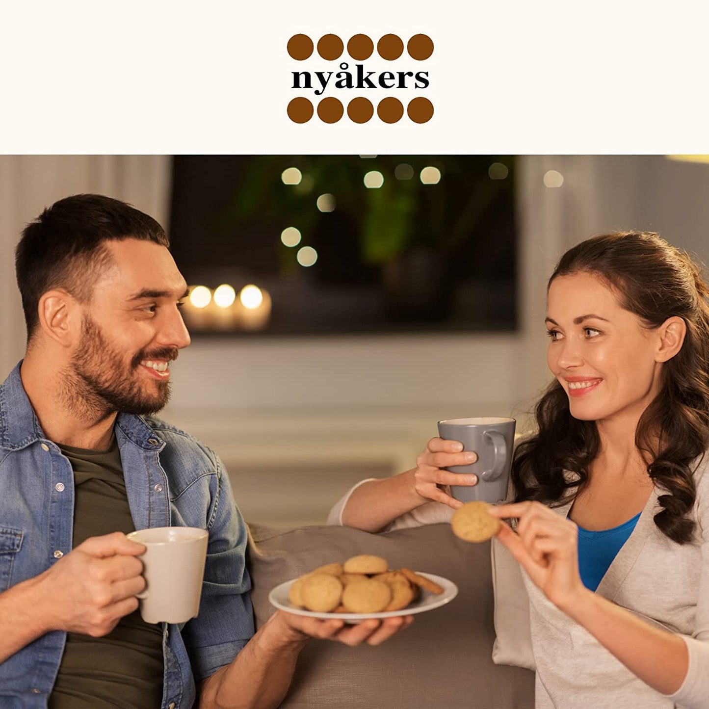 Nyakers Swedish Oat Crisp Cookies - Original, Famous & Old Fashioned Oatmeal Cookies Crunchy Biscuits & Gourmet Traditionally Baked in Sweden - Healthy Cookies for Breakfast, Snack & Gift  - 11.64  oz