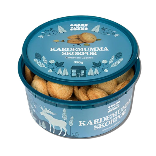 Nyakers Kardemumma Skorpor Swedish Cardamom Cookies - Small Crusts Shortbread Cookies with Cardamom Spice Traditionally Baked in Sweden - Gourmet Sugar Cookies for Christmas & Any Occasion, 12.34  oz