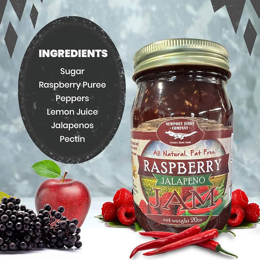 Gourmet Raspberry Jalapeno Jam - Small Batch - FAT FREE, GLUTEN FREE & ALL NATURAL