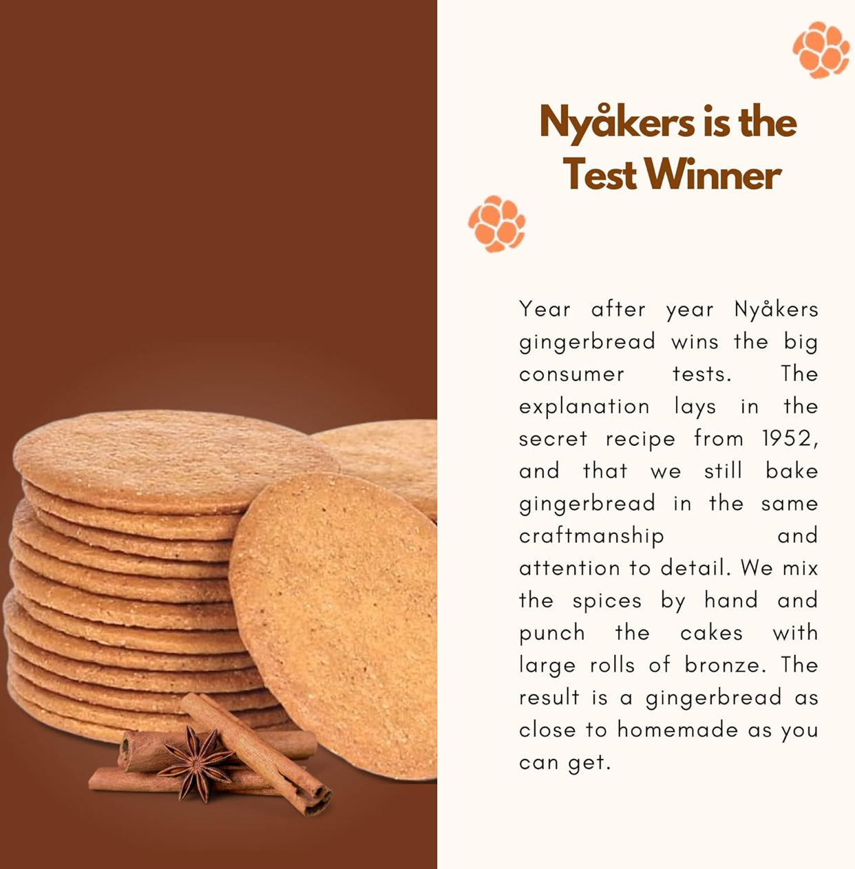 Nyaker Swedish Gingersnap Cookies Twin Sleeve, 10.6 oz - Pack of 3