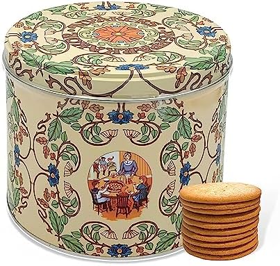 Nyakers Swedish Original Ginger Snaps Cookies 26.4 oz, Gingersnaps in Botanical Mail Safe Tin - Gifts for Christmas, Birthday, or Holiday