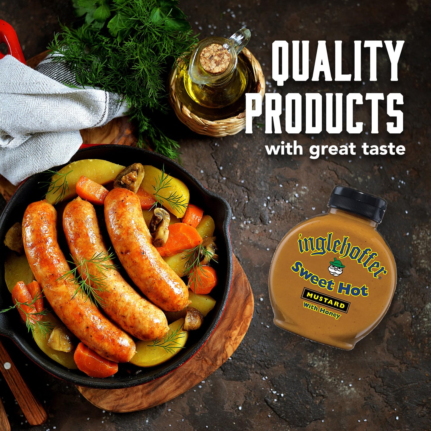 Inglehoffer Condiments Variety Pack, Ghost Pepper Mustard, Wasabi Horseradish and Inglehoffer Sweet Hot Mustard, Gluten Free - Pack of 3