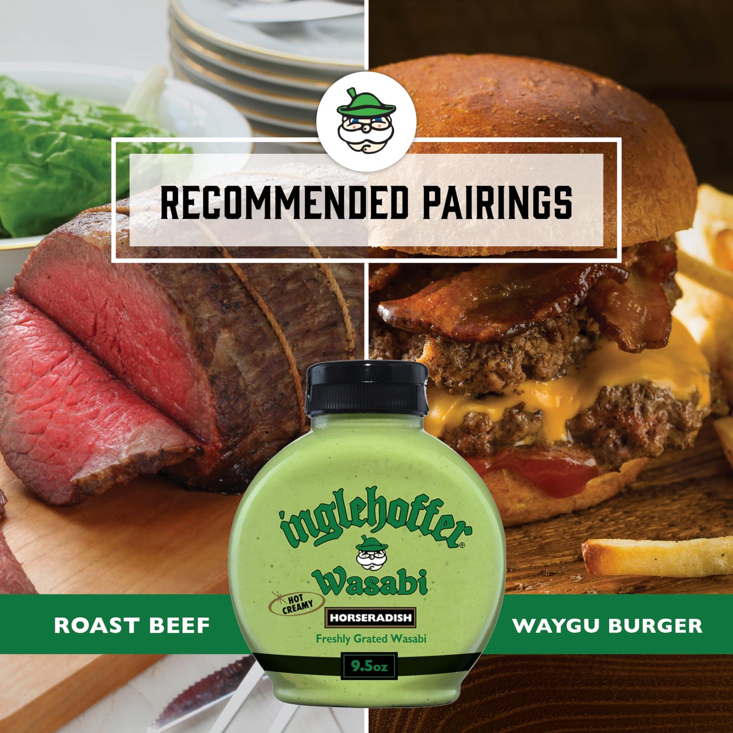 Inglehoffer Condiments Variety Pack, Ghost Pepper Mustard, Wasabi Horseradish and Inglehoffer Sweet Hot Mustard, Gluten Free - Pack of 3