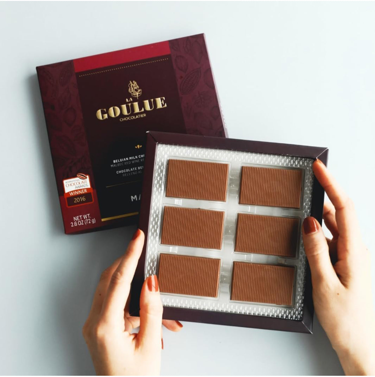 LA GOULUE CHOCOLATIER - Gourmet Dark Chocolate Filled with Wine Varietals – Cabernet Sauvignon, Malbec and Champagne-Sparkling wine Infused Artisan Chocolates - 3 Boxes