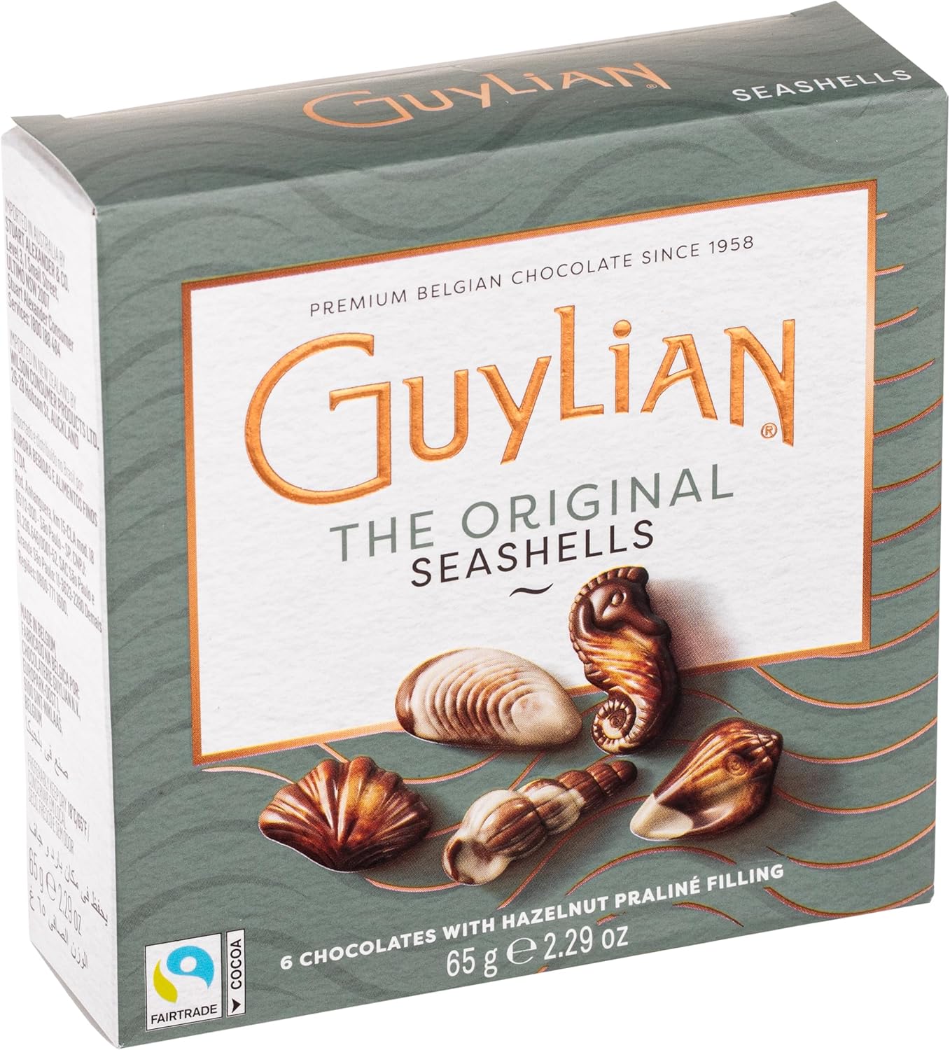 GuyLian Belgian Chocolate Seashells Gift Box - 22 Pieces - Milk Chocolate with Hazelnut Praliné Filling