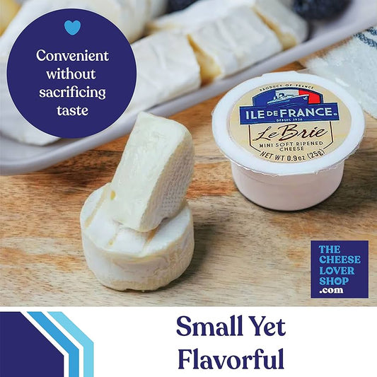 Ile de France Single Serve Brie Cheese - 0.9 oz - 60/Case