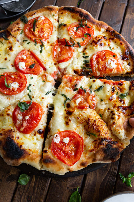 Classic Margherita Pizza Kit - Crusts, EVOO, Parmigiano Reggiano Cheese, Tomato Basil Passata Puree - Imported from Italy