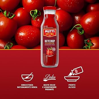 Mutti Italian Tomato Ketchup - Ketchup di Pomodoro, 10.6 oz - Gluten Free, Vegan - Pack of 3
