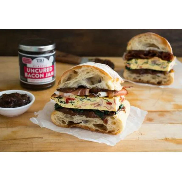 TBJ Gourmet Bacon Jam Variety Pack - Classic Bacon Jam, Sweet Chili Bacon Jam, Black Peppercorn Bacon Jam - Original Recipe Bacon Spread - Uses Real Bacon - No Preservatives, 9 oz - Pack of 3