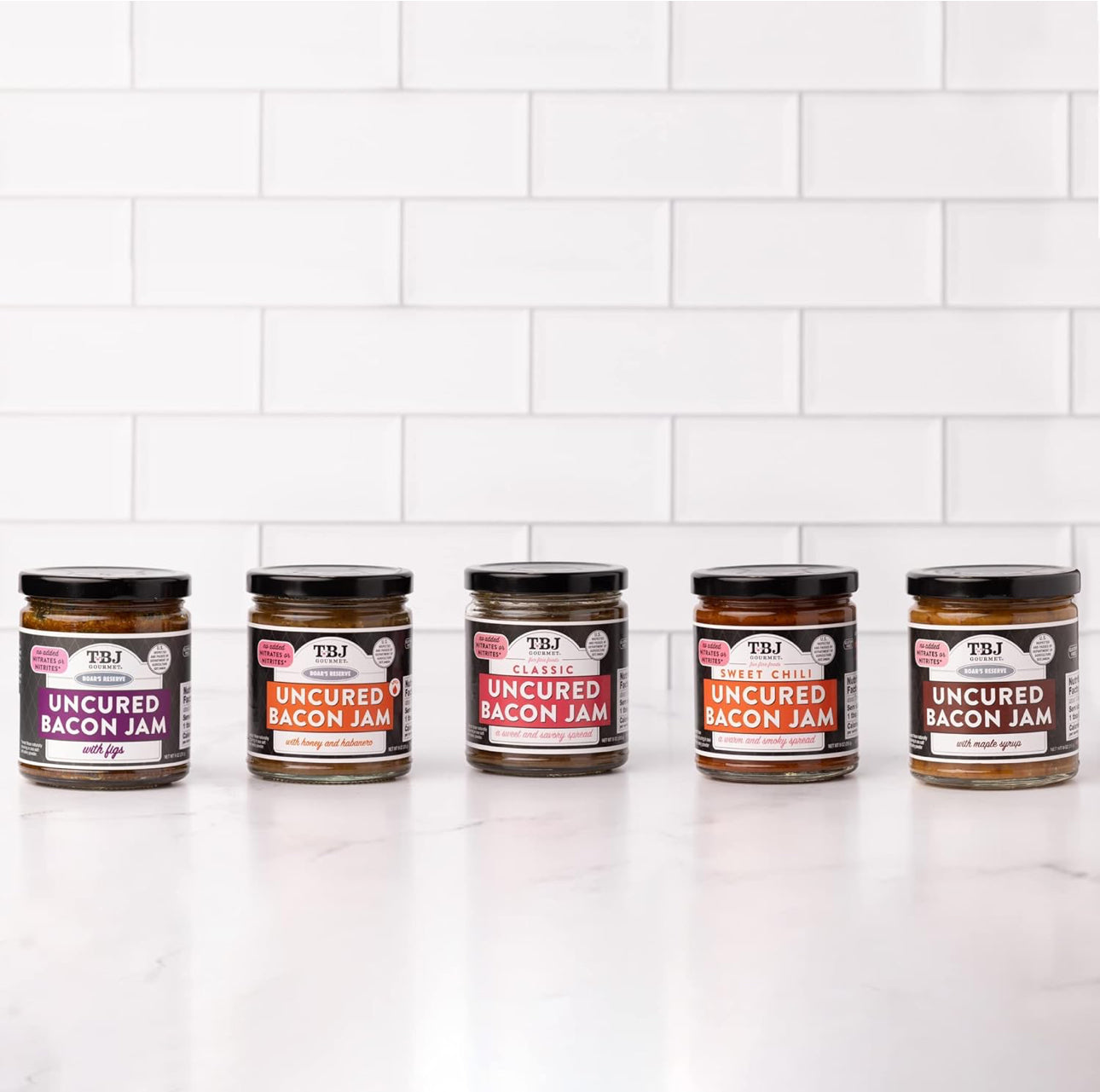 TBJ Gourmet Black Peppercorn Bacon Jam - Original Recipe Bacon Spread - Uses Real Bacon - No Preservatives, 9 oz - Pack of 3