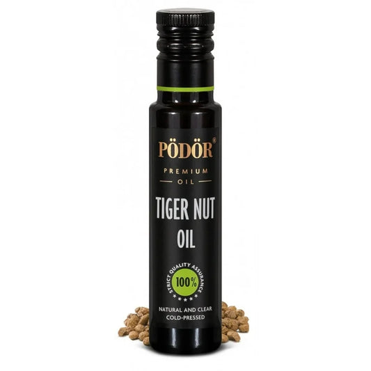 PÖDÖR Premium Tiger Nut Oil - 3.4 fl. Oz. - Cold-Pressed, 100% Natural, Unrefined and Unfiltered, Vegan, Gluten-Free, Non-GMO in Glass Bottle