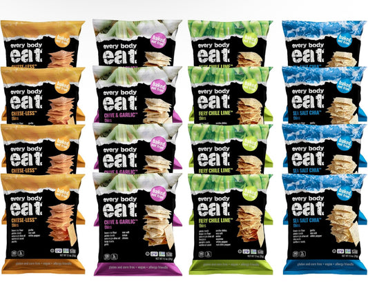 Every Body Eat Snacks Variety Pack - School Safe & Allergen Free Snack Thins – No Seed Oils, Gluten or Dairy, Vegan, 4 oz – Pack of 4