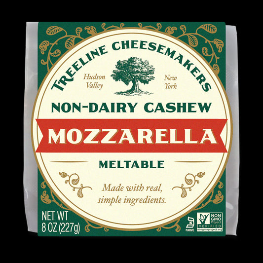 Treeline Non-Dairy Vegan Cashew Mozzarella Cheese Block - Pack of 2