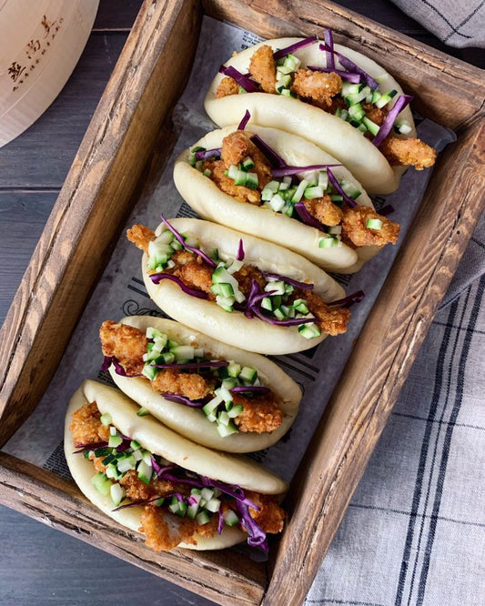 Royal Dragon Plain Vegan Folded Bao Buns - 144/Case