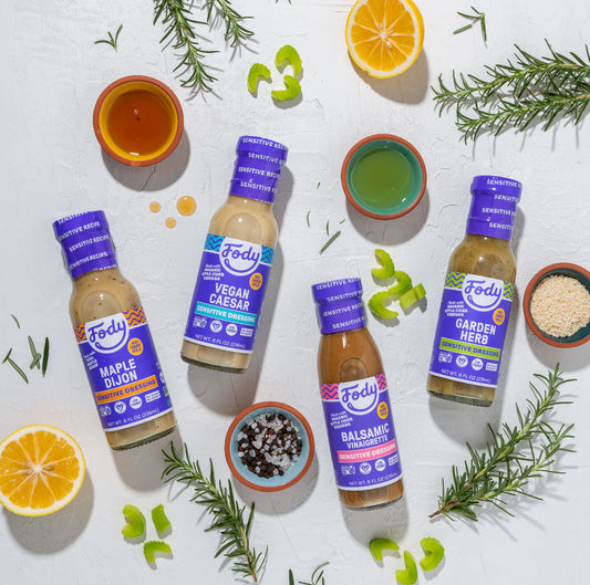 Fody Foods Salad Dressing Variety Pack, 8 oz - Garlic and Onion Free, Low FODMAP Certified, Gut & IBS Friendly, Vegan, Non-GMO, Gluten Free, Keto Friendly - Pack of 4