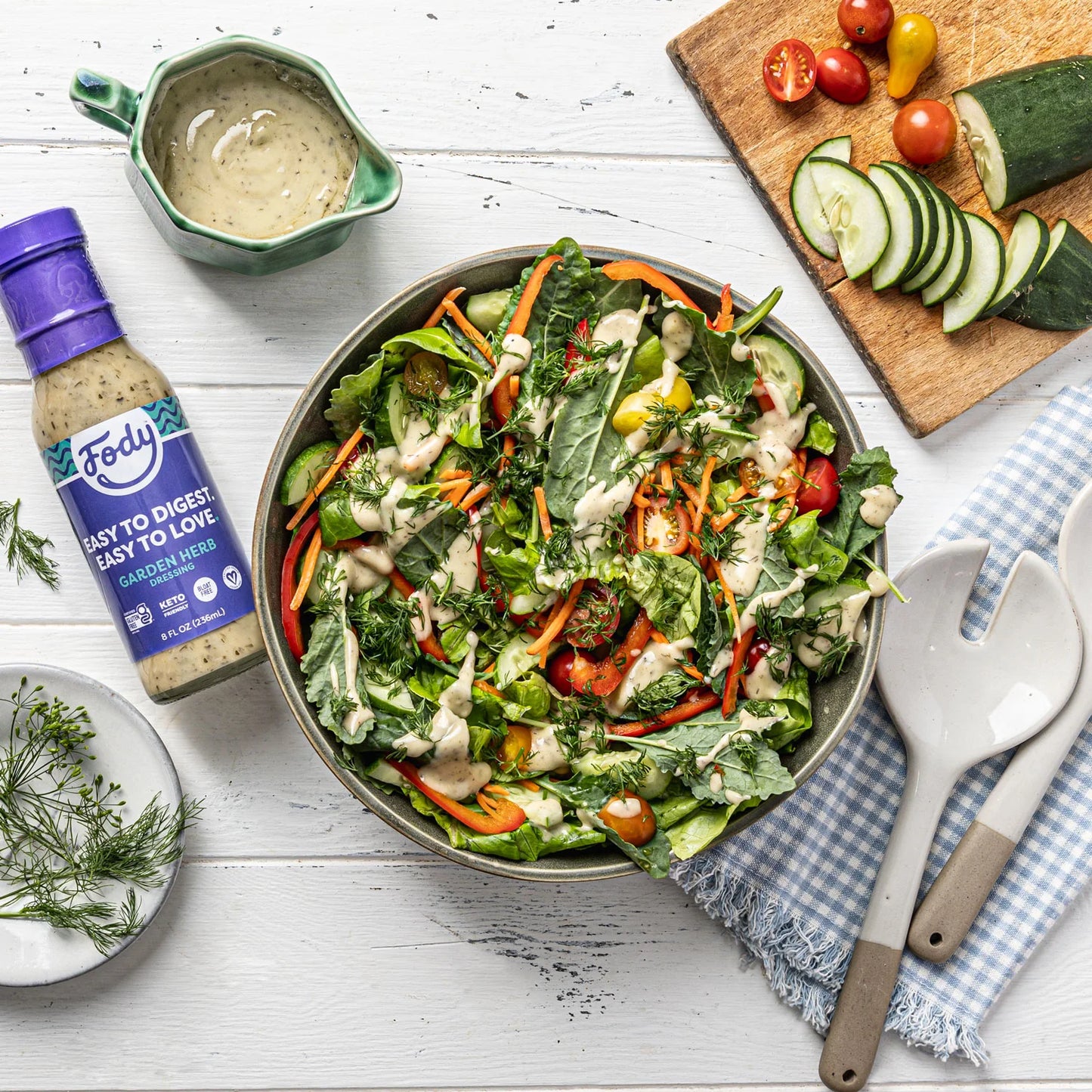 Fody Foods Salad Dressing Variety Pack, 8 oz - Garlic and Onion Free, Low FODMAP Certified, Gut & IBS Friendly, Vegan, Non-GMO, Gluten Free, Keto Friendly - Pack of 4